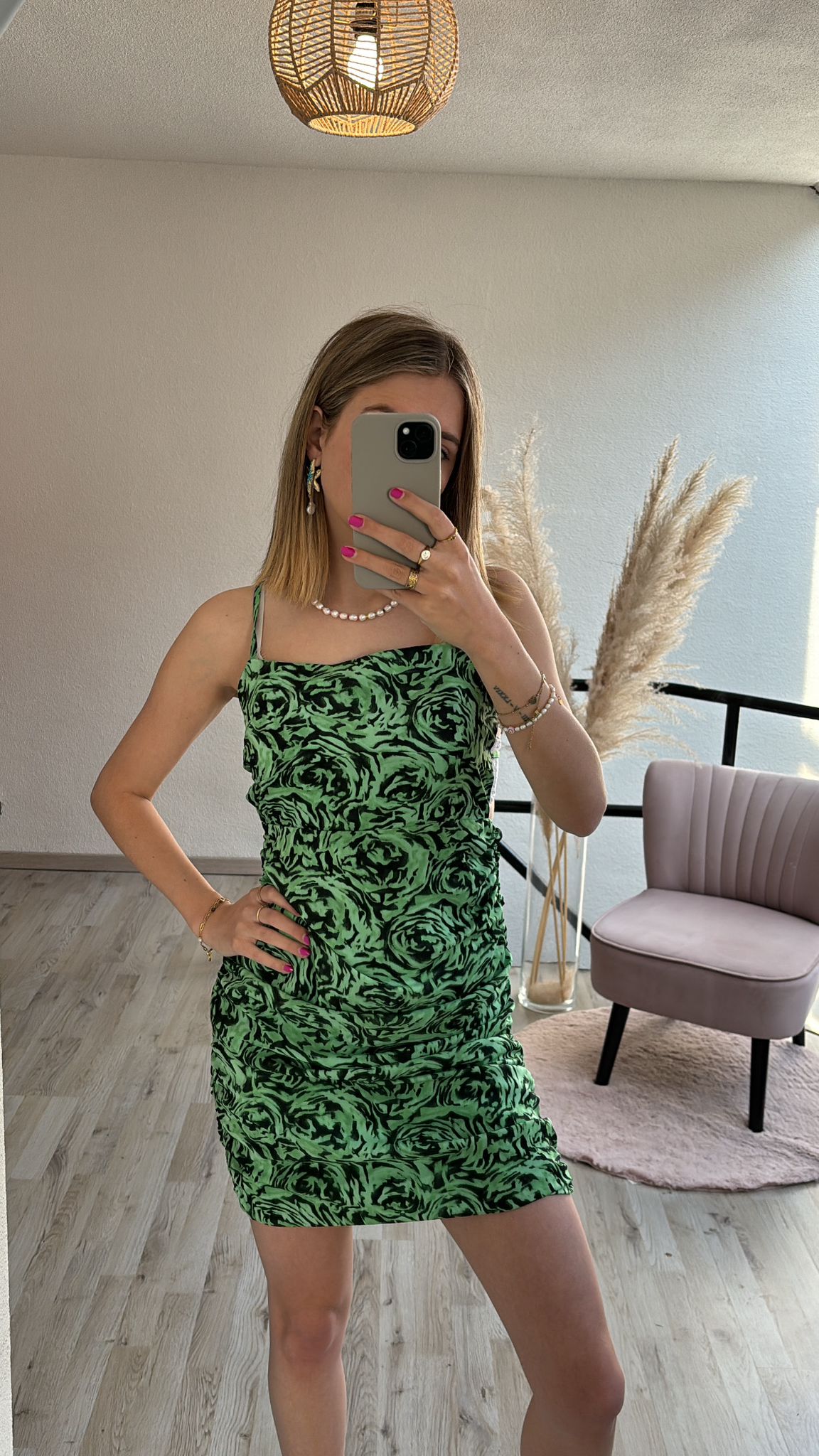 Groene jurk print