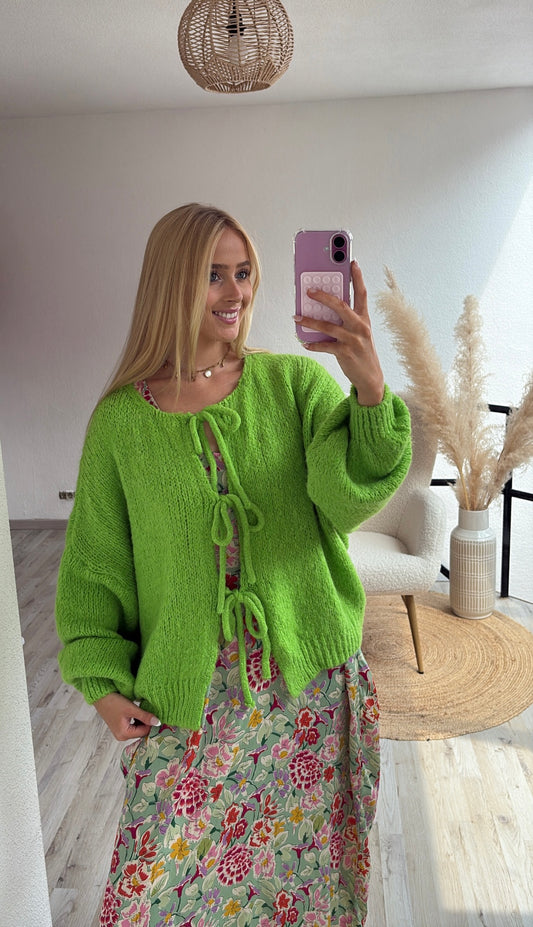 Cardigan strikjes groen