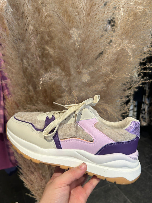 Teddy sneakers beige/lila