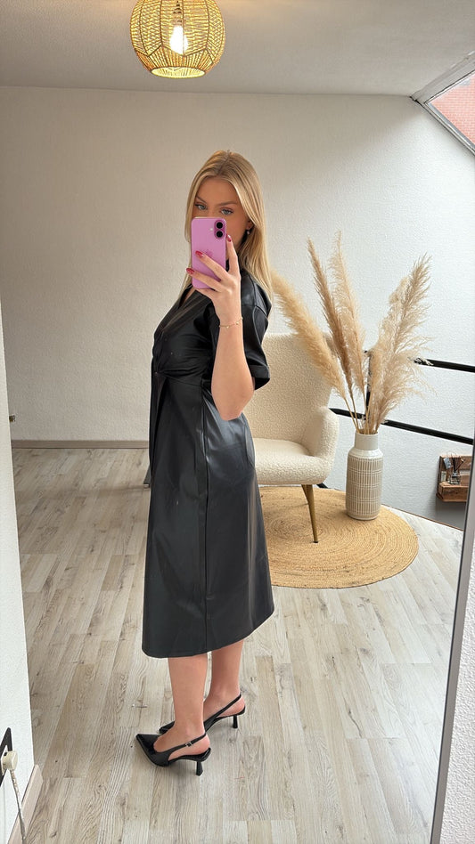 Lederlook jurk