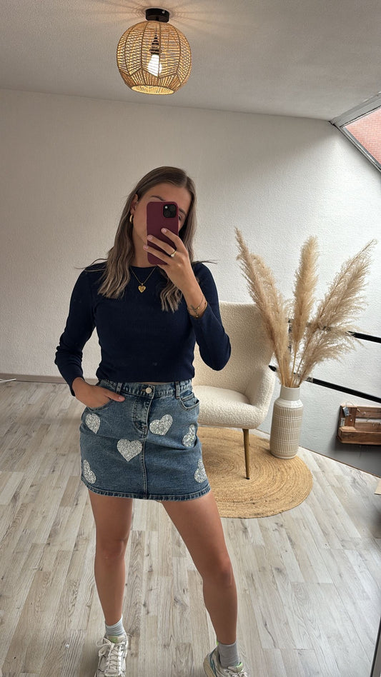 Jeansrok hearts