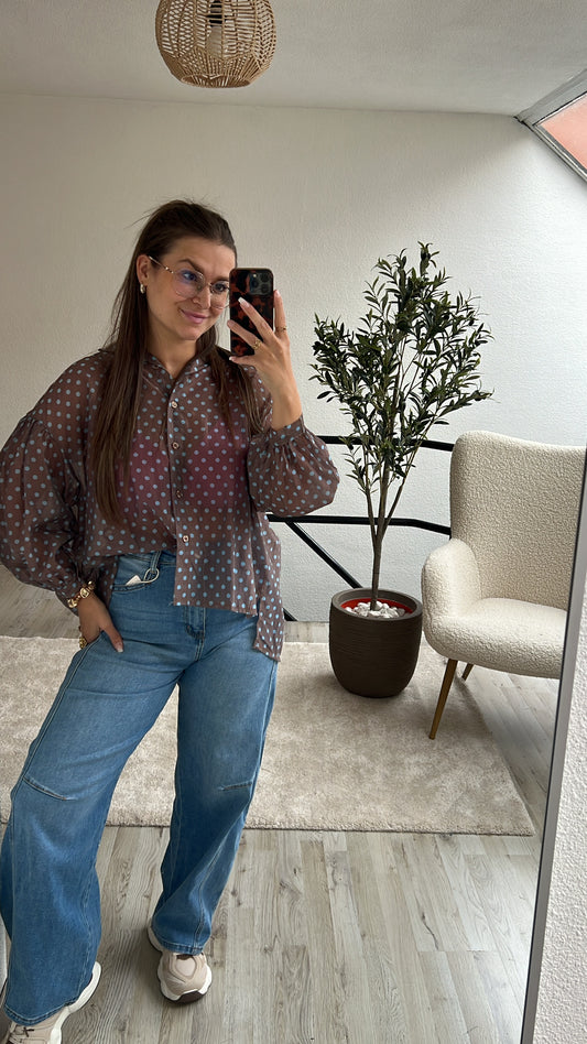 POLKADOT BLOUSE BRUIN
