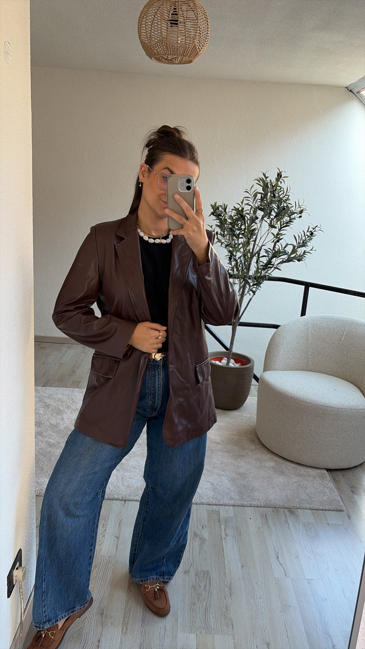 LEDERLOOK BLAZER BRUIN