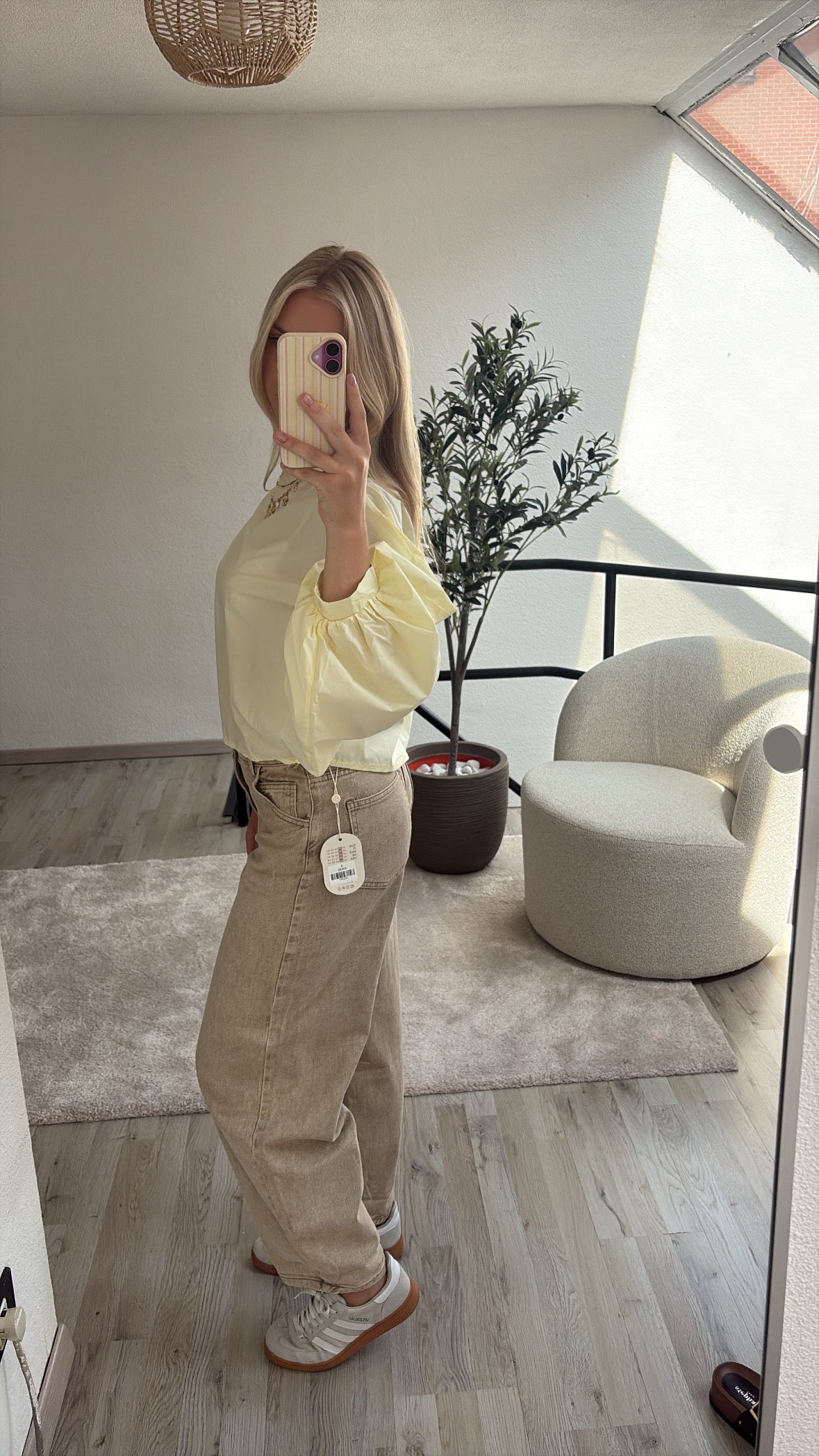 BALLOON JEANS BEIGE
