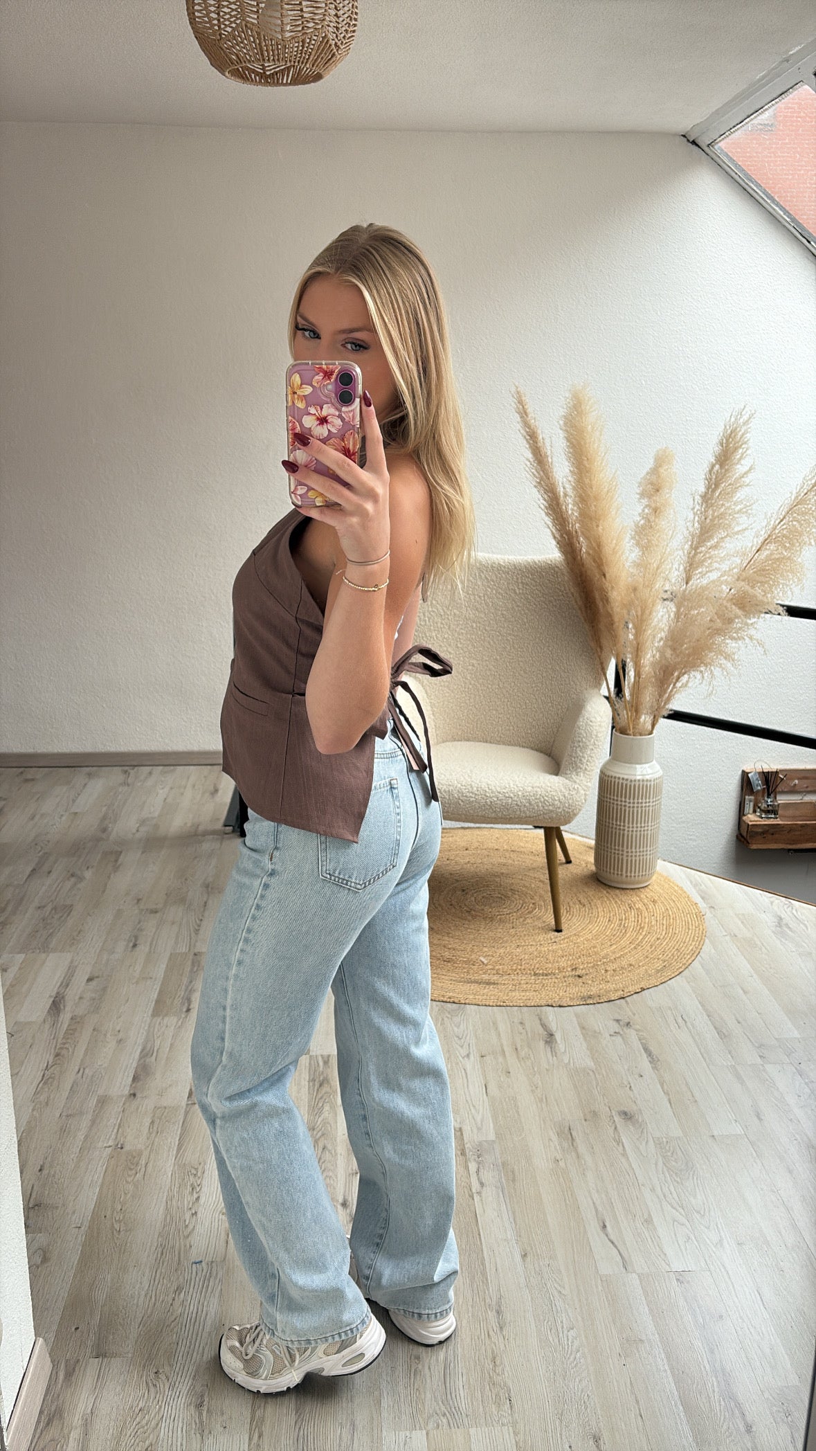 Gilet top bruin