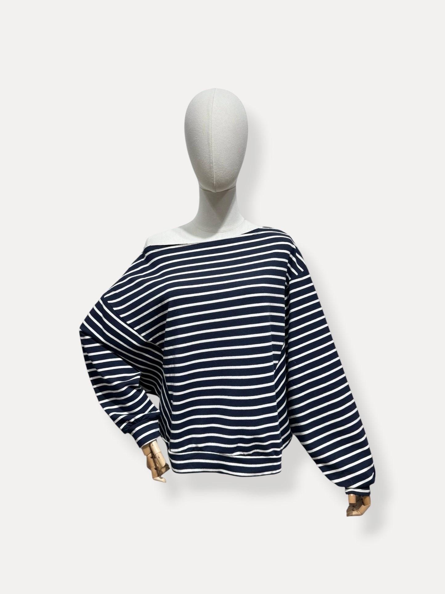 OFF SHOULDER SWEAT MARINE