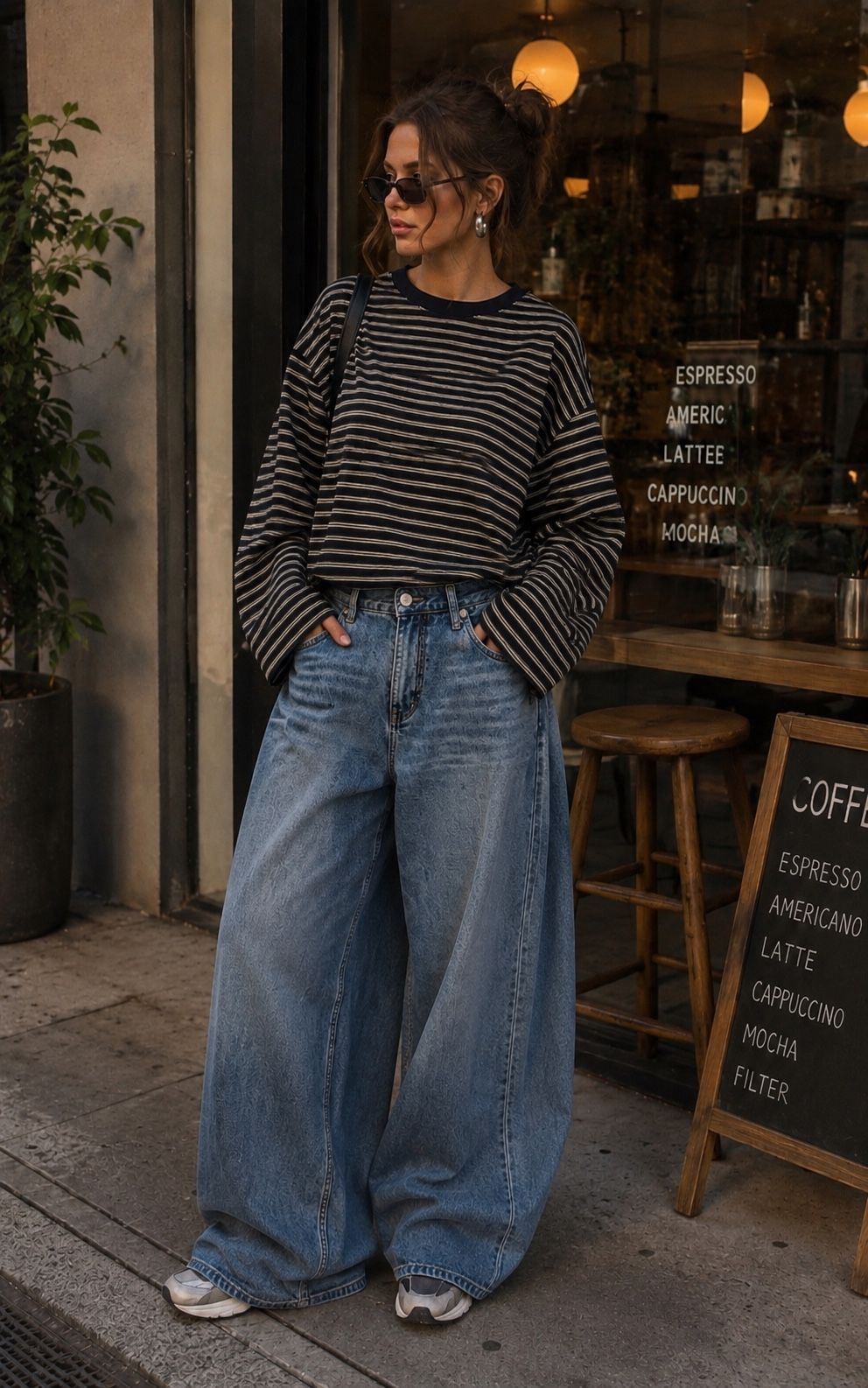 STRIPED LONGSLEEVE ZWART