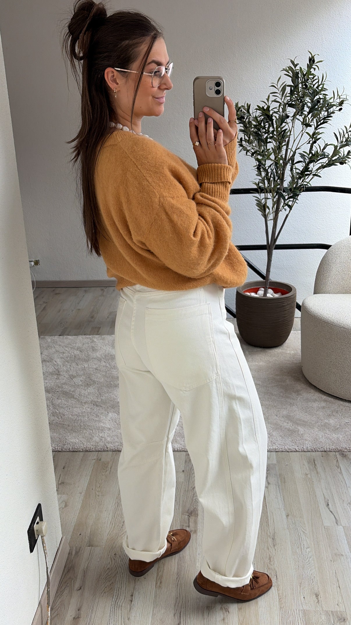 WITTE BALLOON JEANS