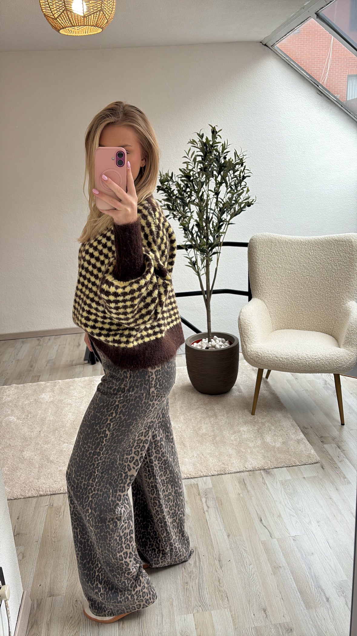 GEBLOKTE KNIT GEEL-BRUIN