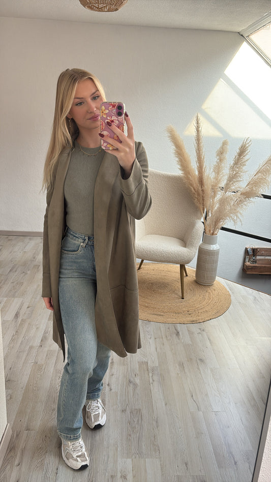 Suede jasje khaki