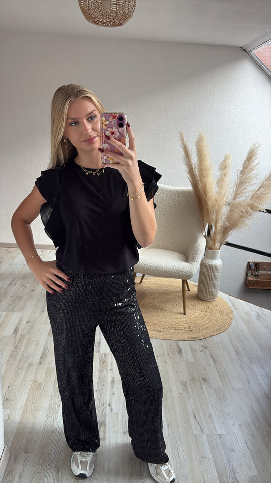 Glitterbroek zwart