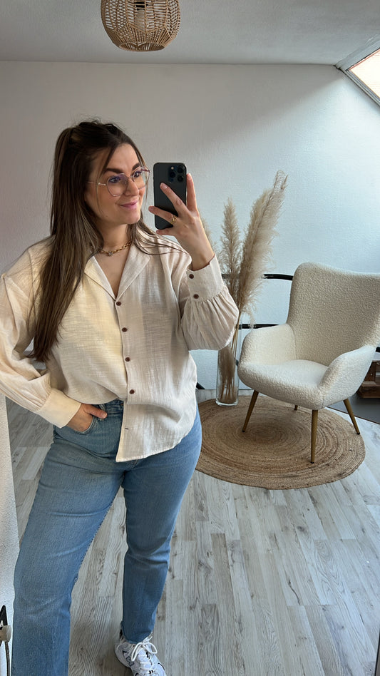 Beige linnen blouse