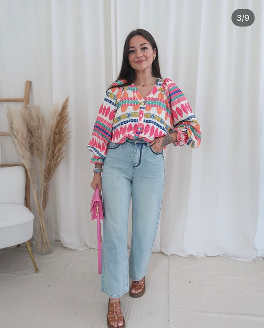 KLEURRIJKE BLOUSE