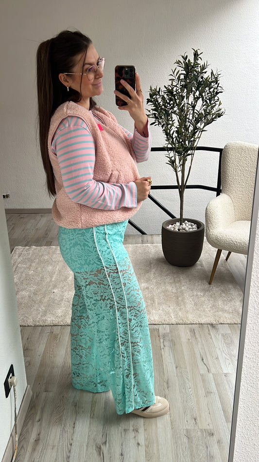 TURKOOIS KANTEN BROEK