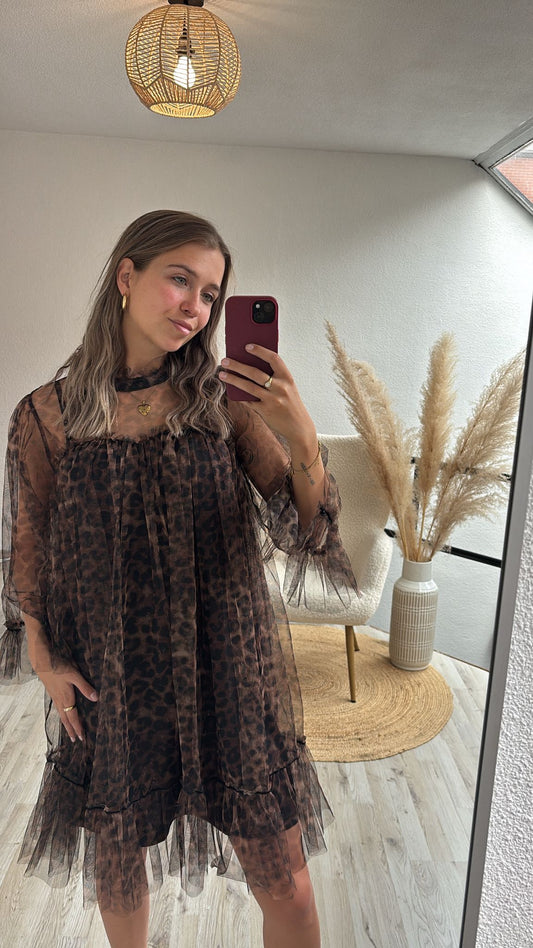 Tule dress leopard