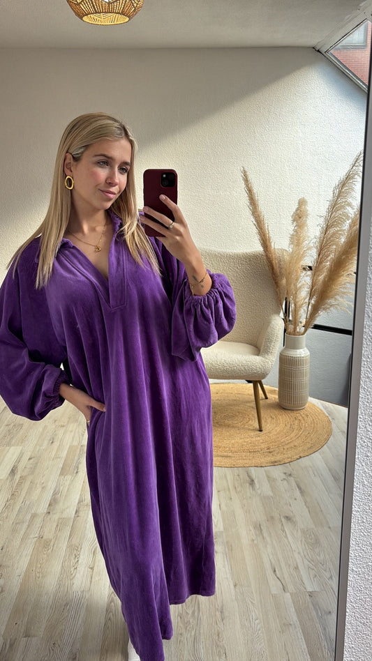 Velvet jurk paars