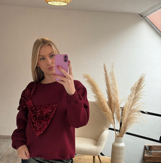 Sweater strik burgundy