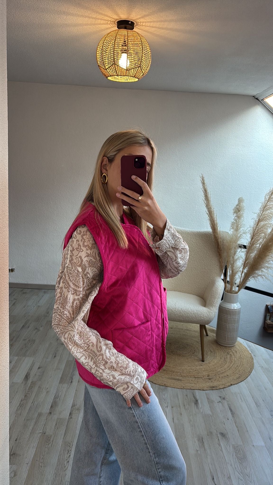 Roze gilet