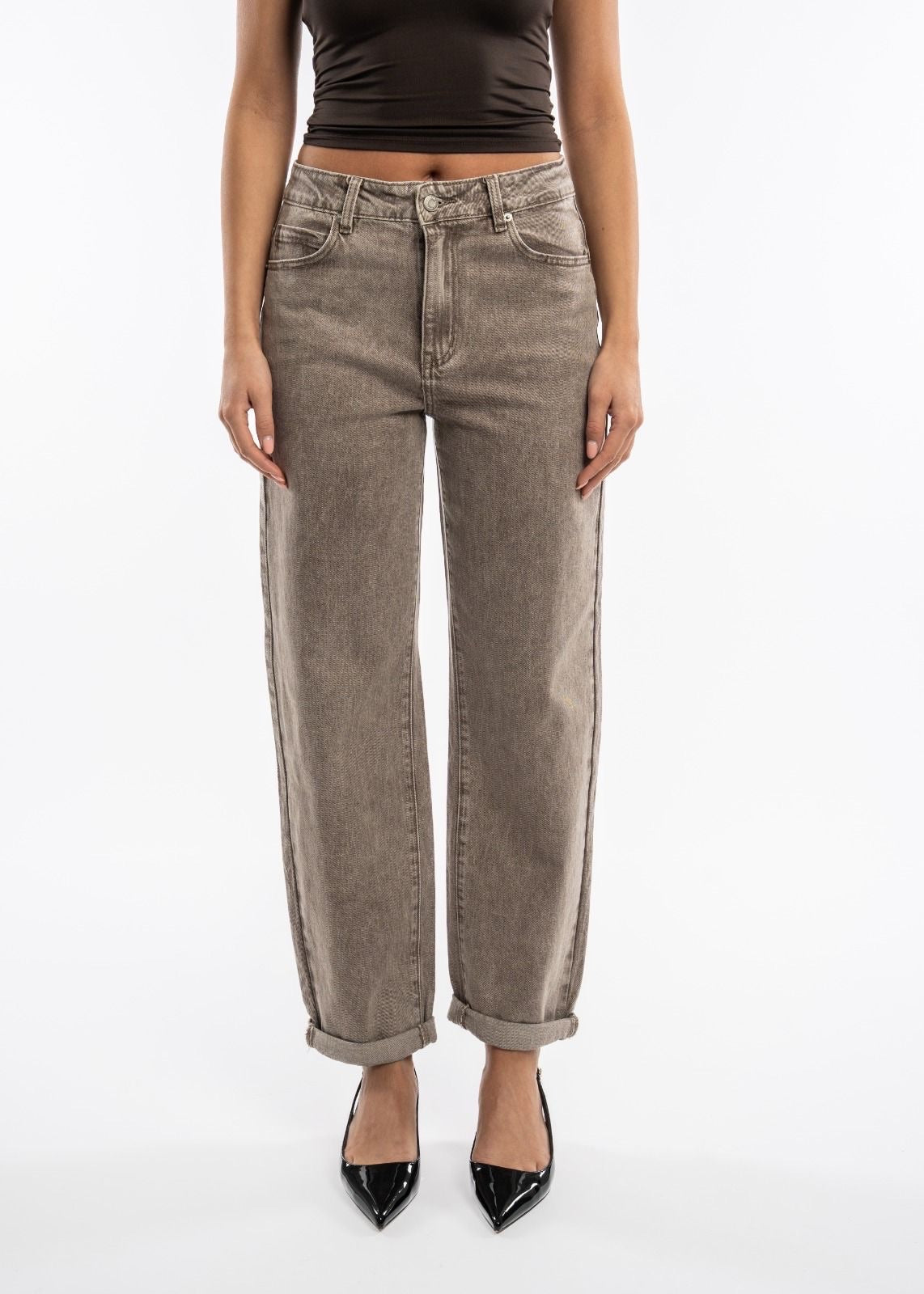 MOM JEANS TAUPE