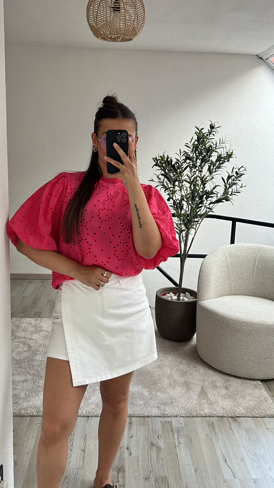BRODERIE BLOUSE ROZE