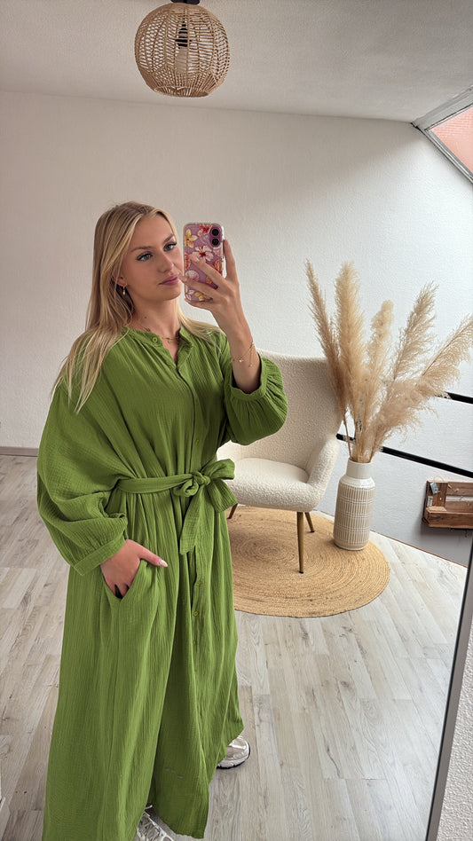 Groene tetra maxijurk