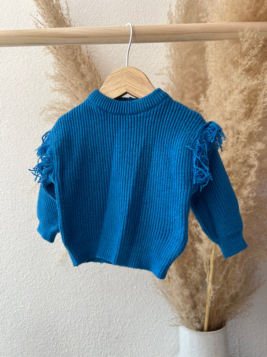 Felblauwe trui