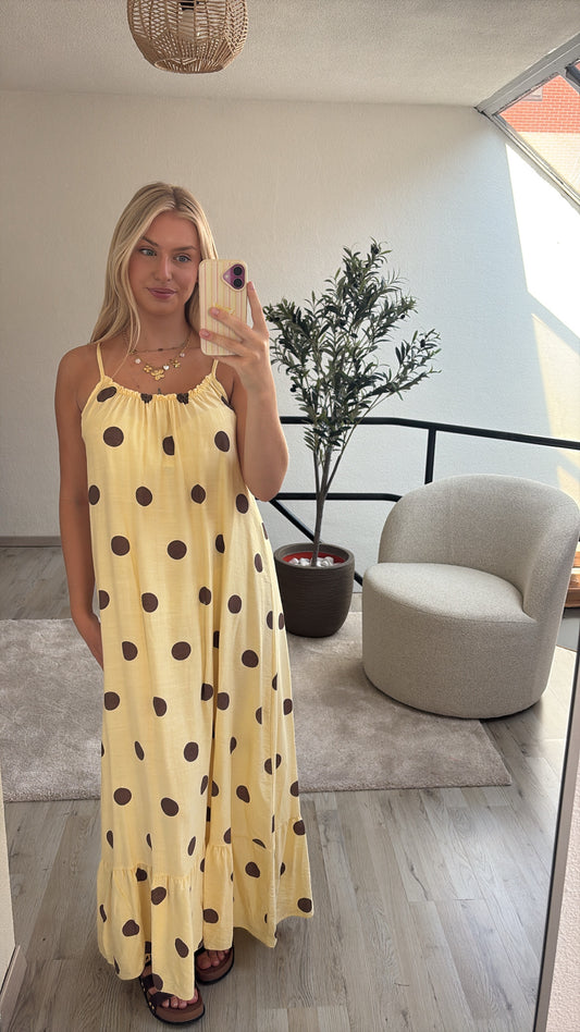 POLKADOT JURK GEEL