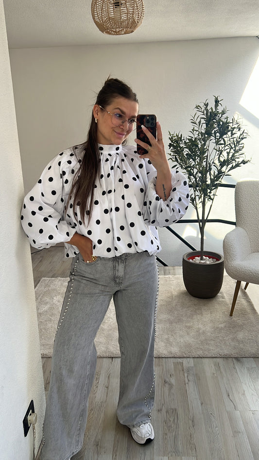GRIJZE JEANS STUDS