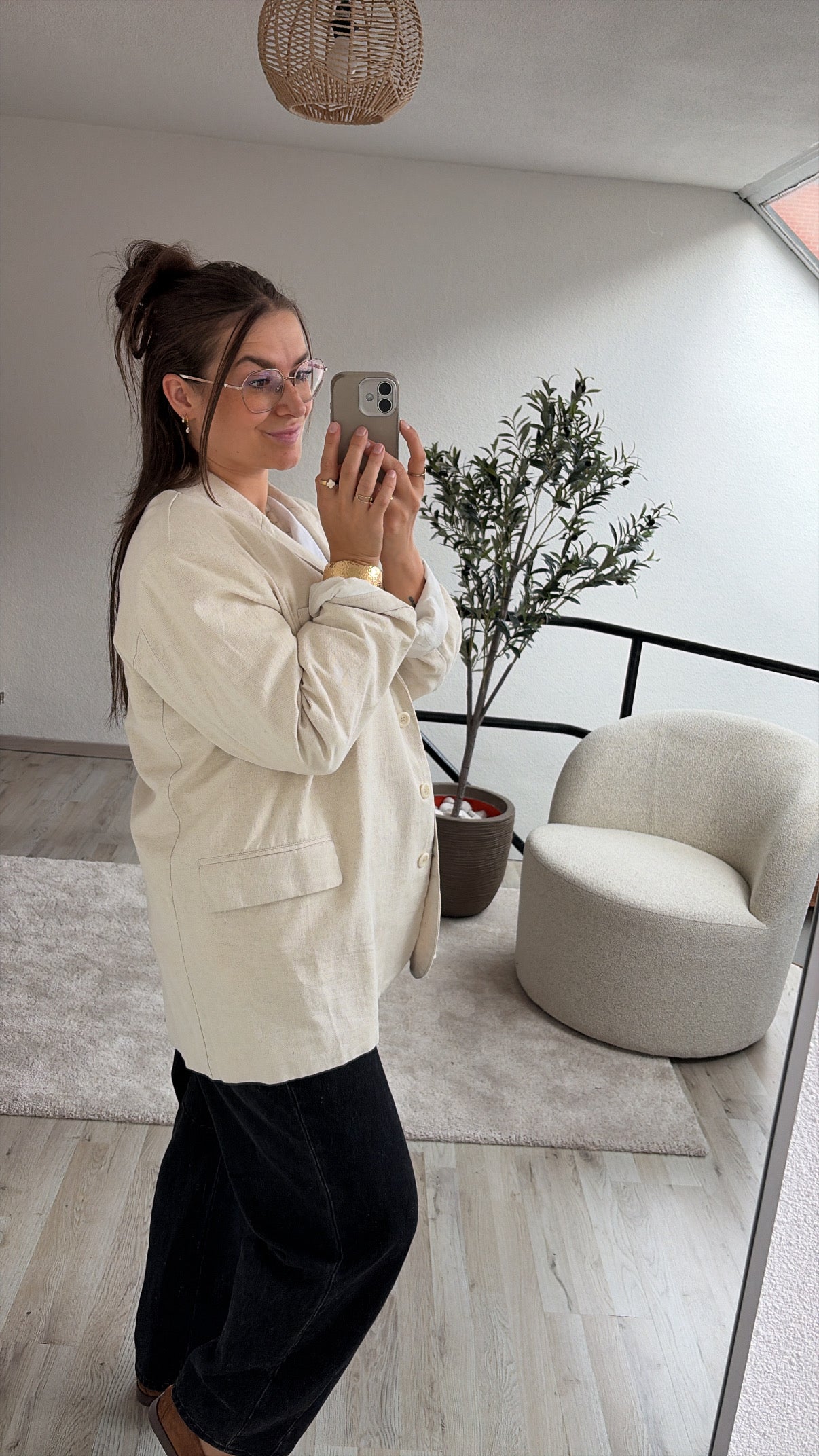 BEIGE LINNEN BLAZER - AMV