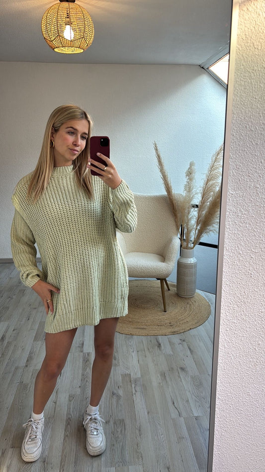 Mint knitted jurk
