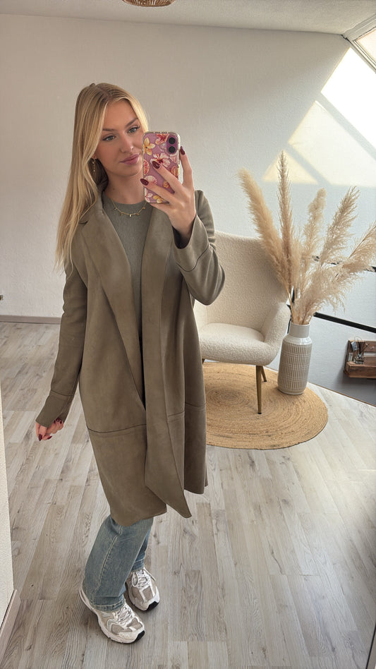 Suede jasje khaki
