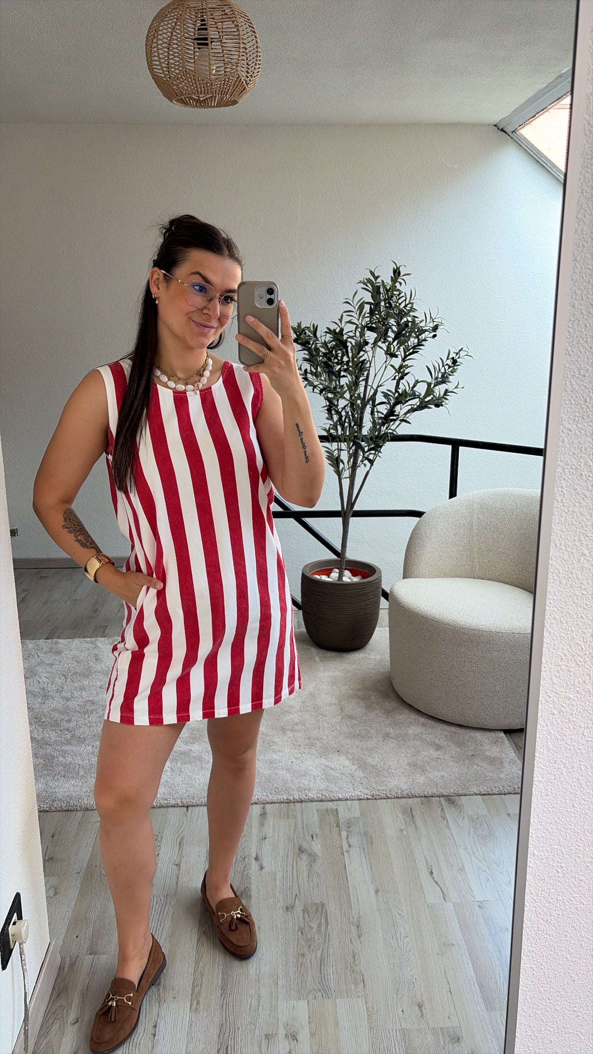 STRIPED JURK JEANS