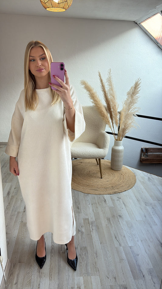 Sweaterjurk crème