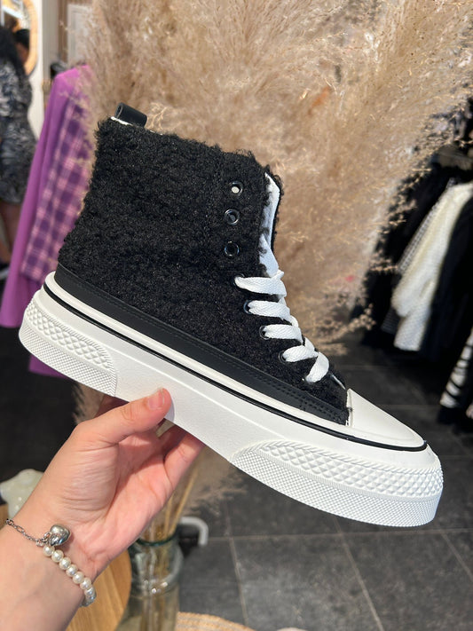 Teddy sneakers zwart