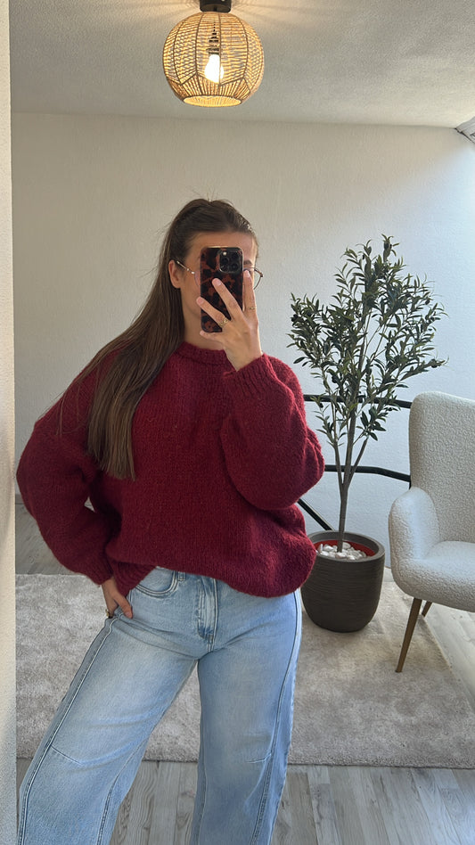 BURGUNDY KNIT