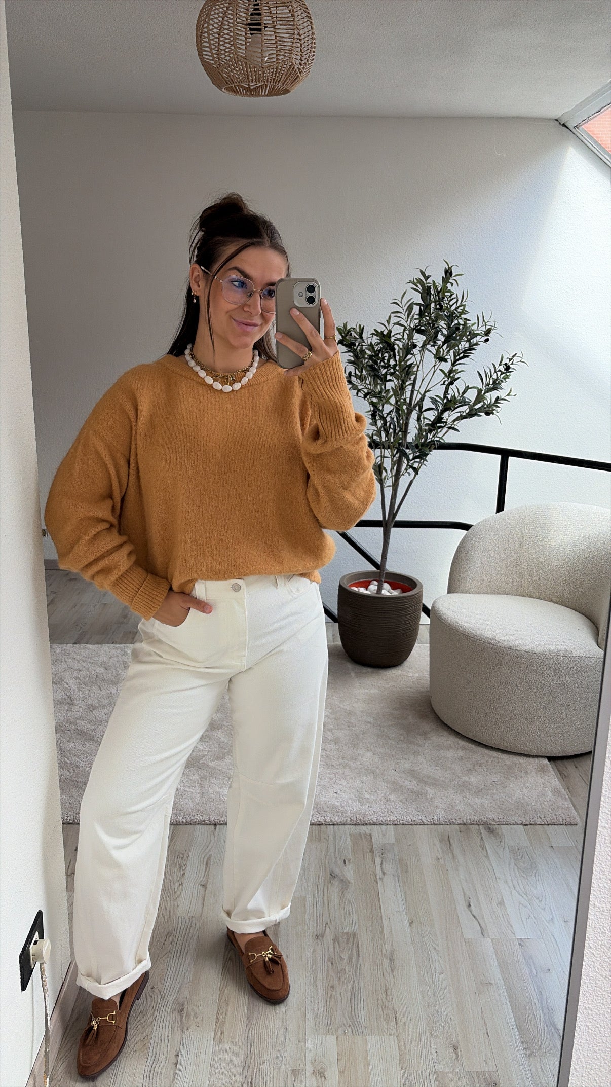 WITTE BALLOON JEANS