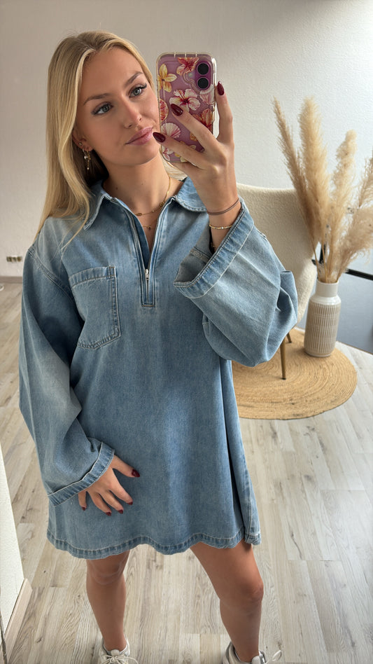 Jeansjurk rits