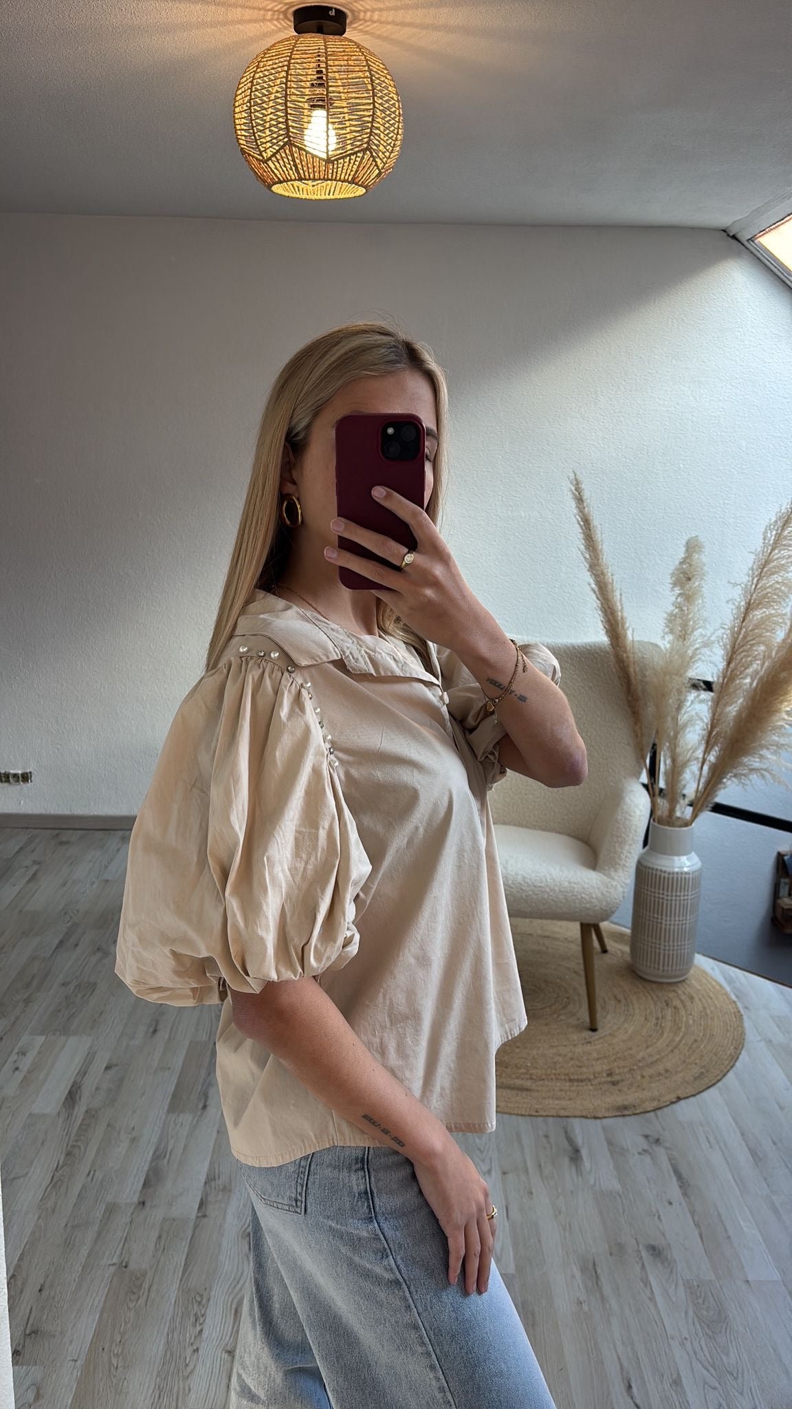Blouse met pofmouw