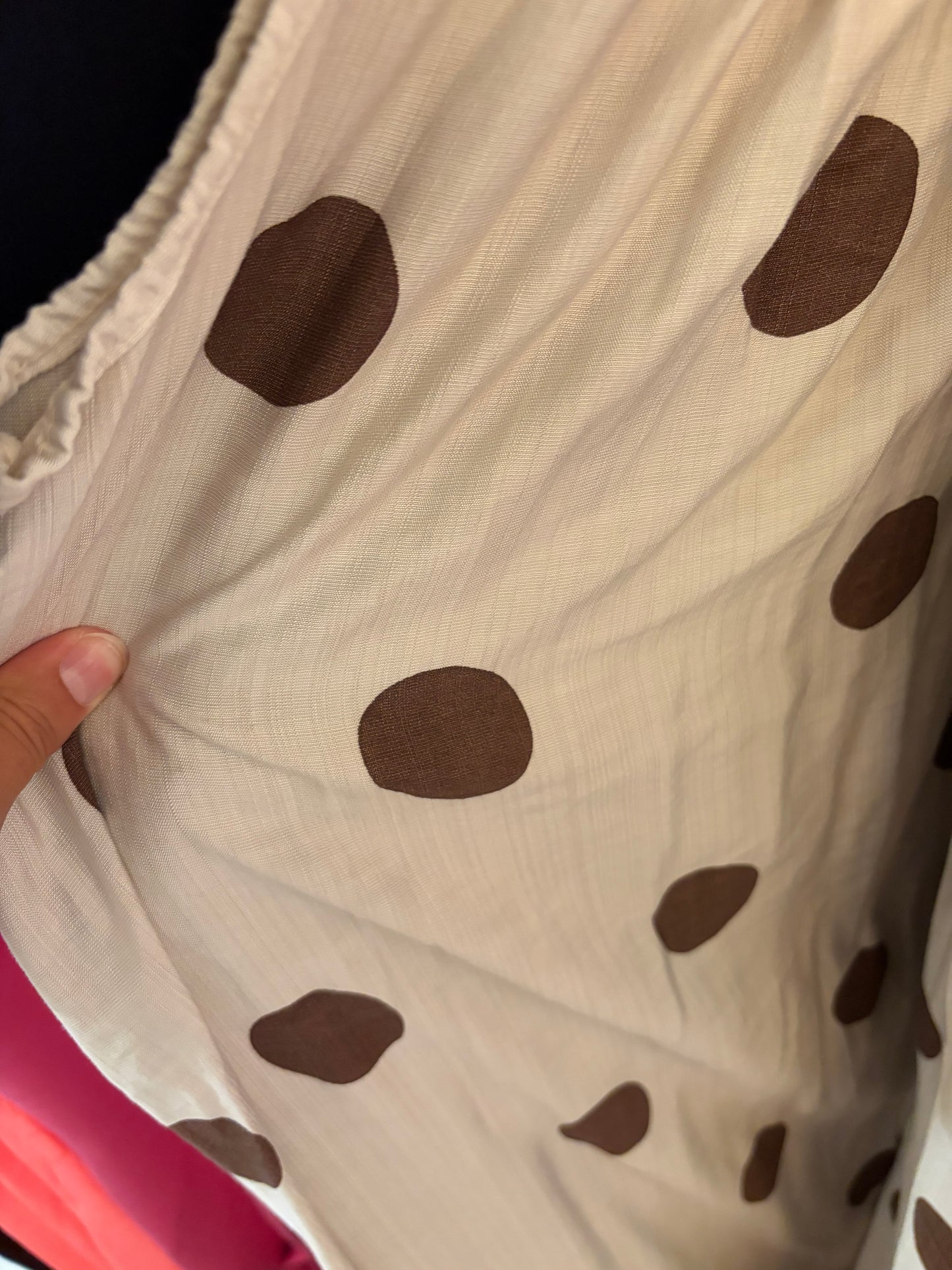 POLKADOT JURK BEIGE