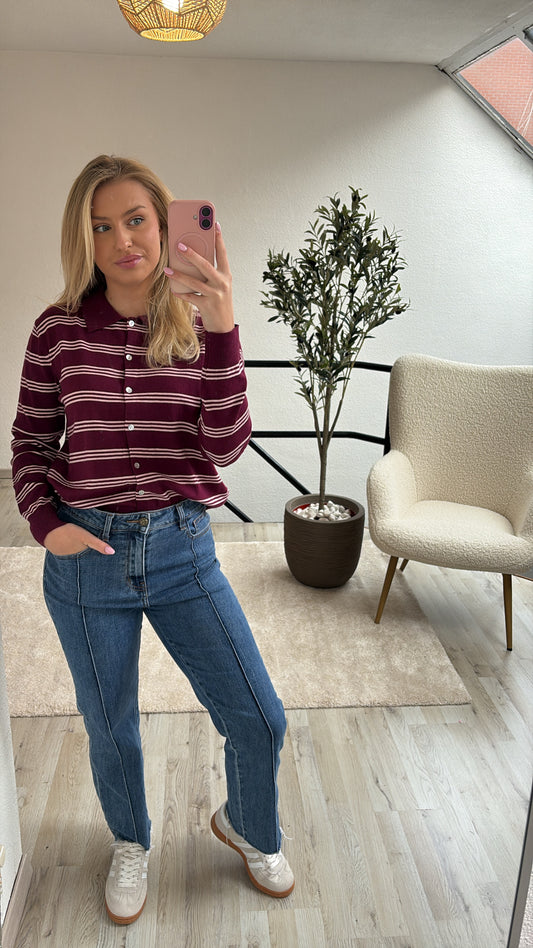 BURGUNDY POLO STREPEN