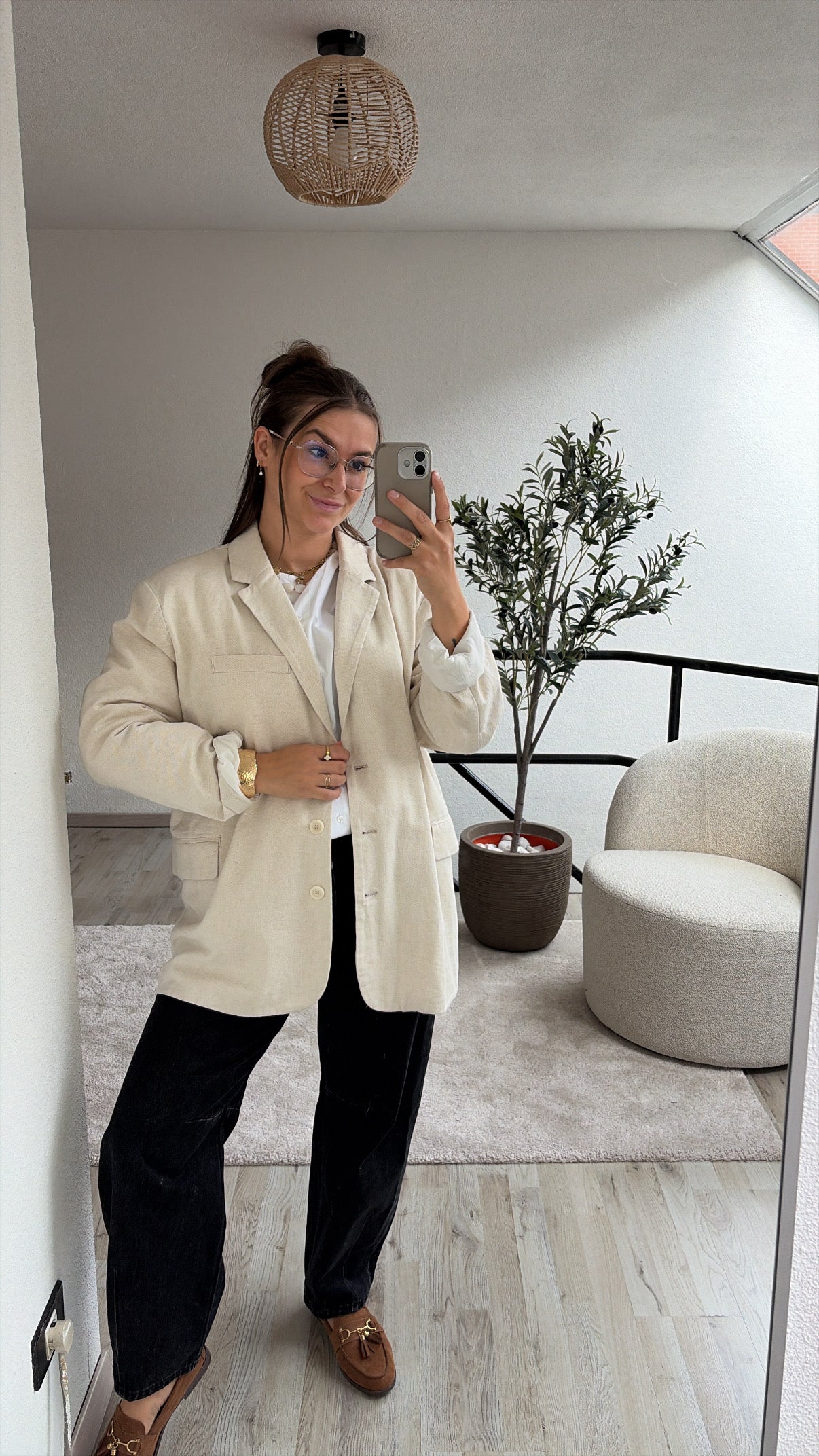 BEIGE LINNEN BLAZER - AMV