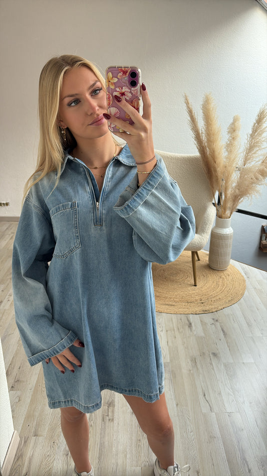 Jeansjurk rits