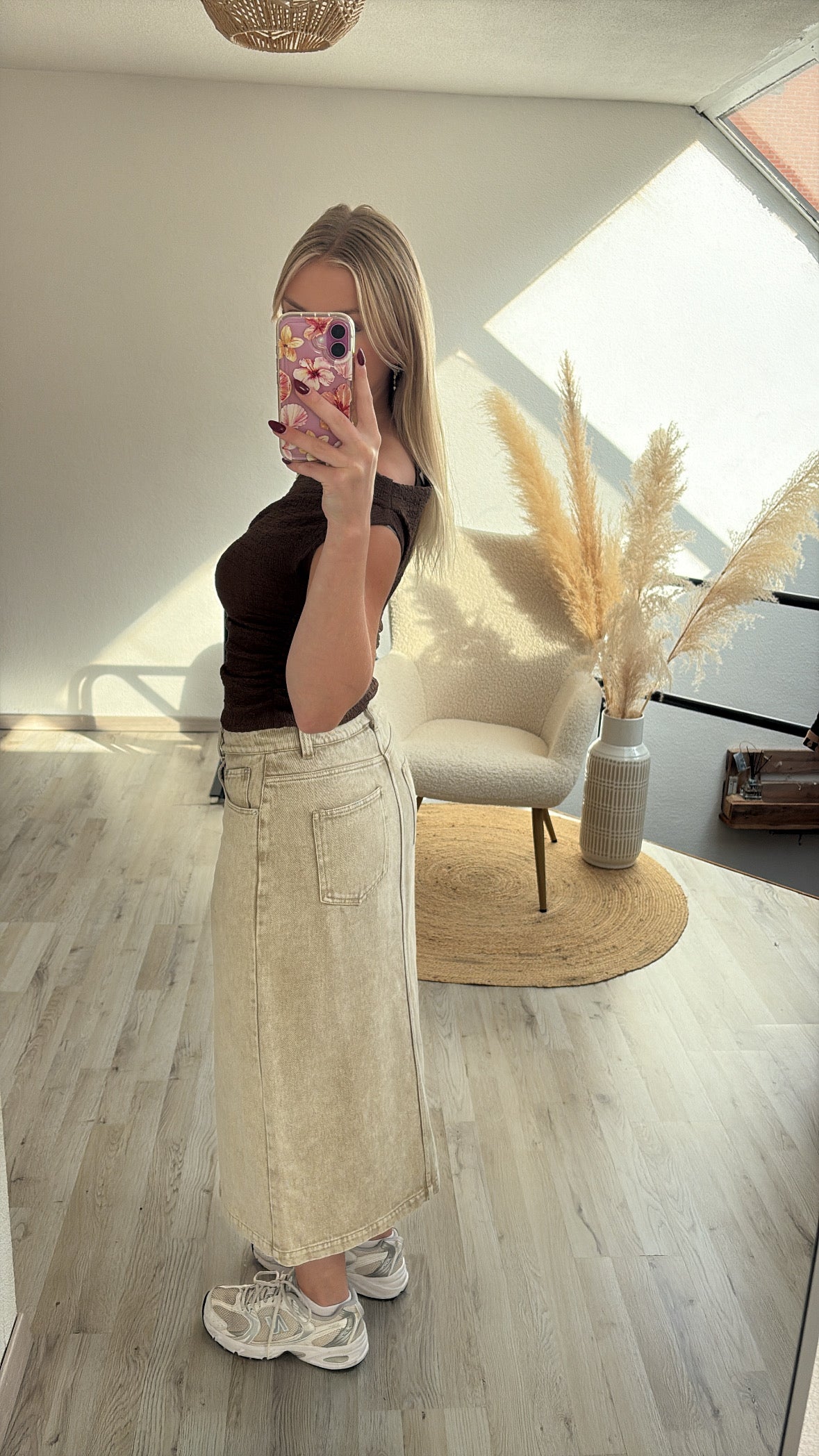 Jeansrok beige