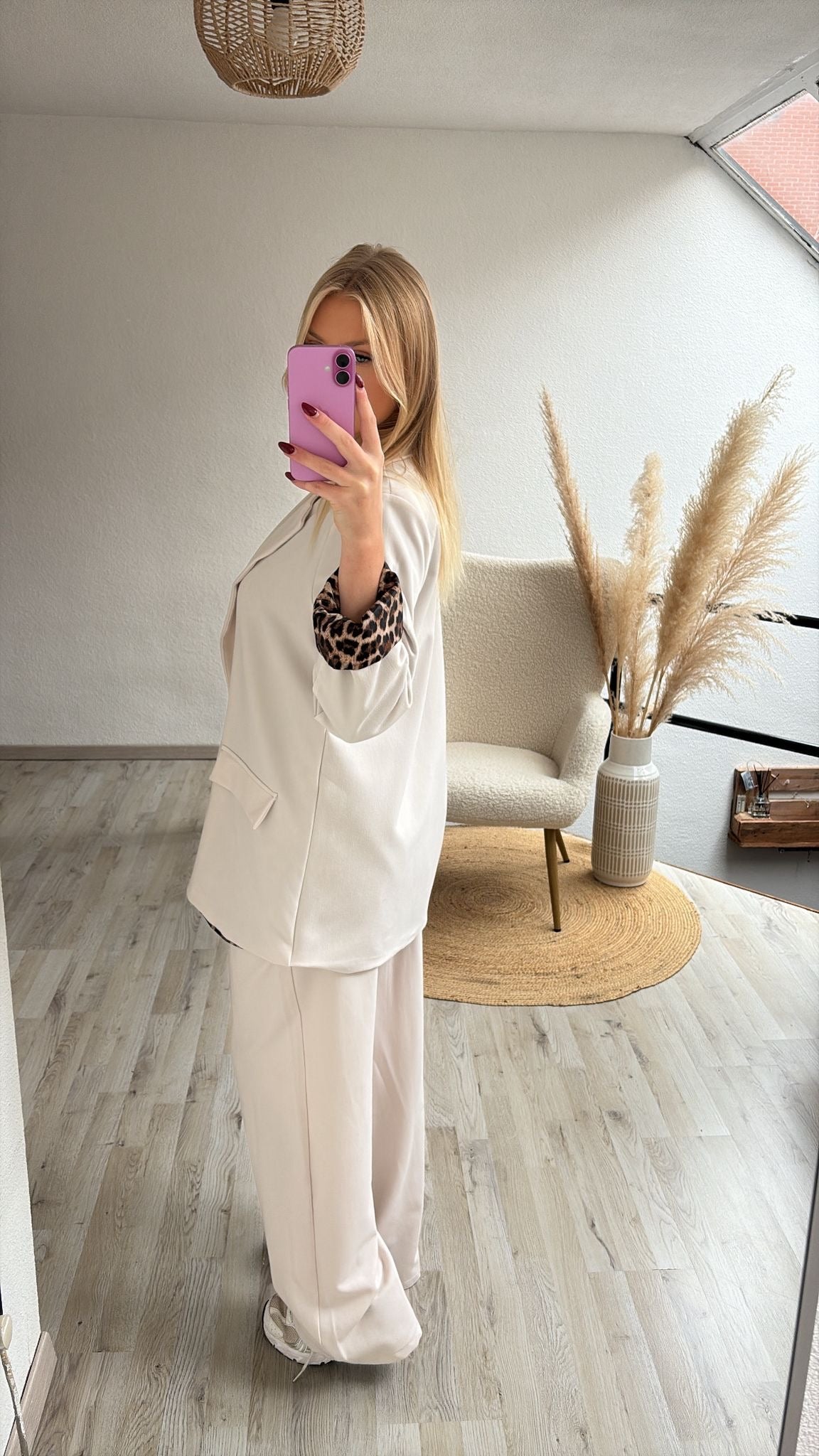 Kostuum beige leopard