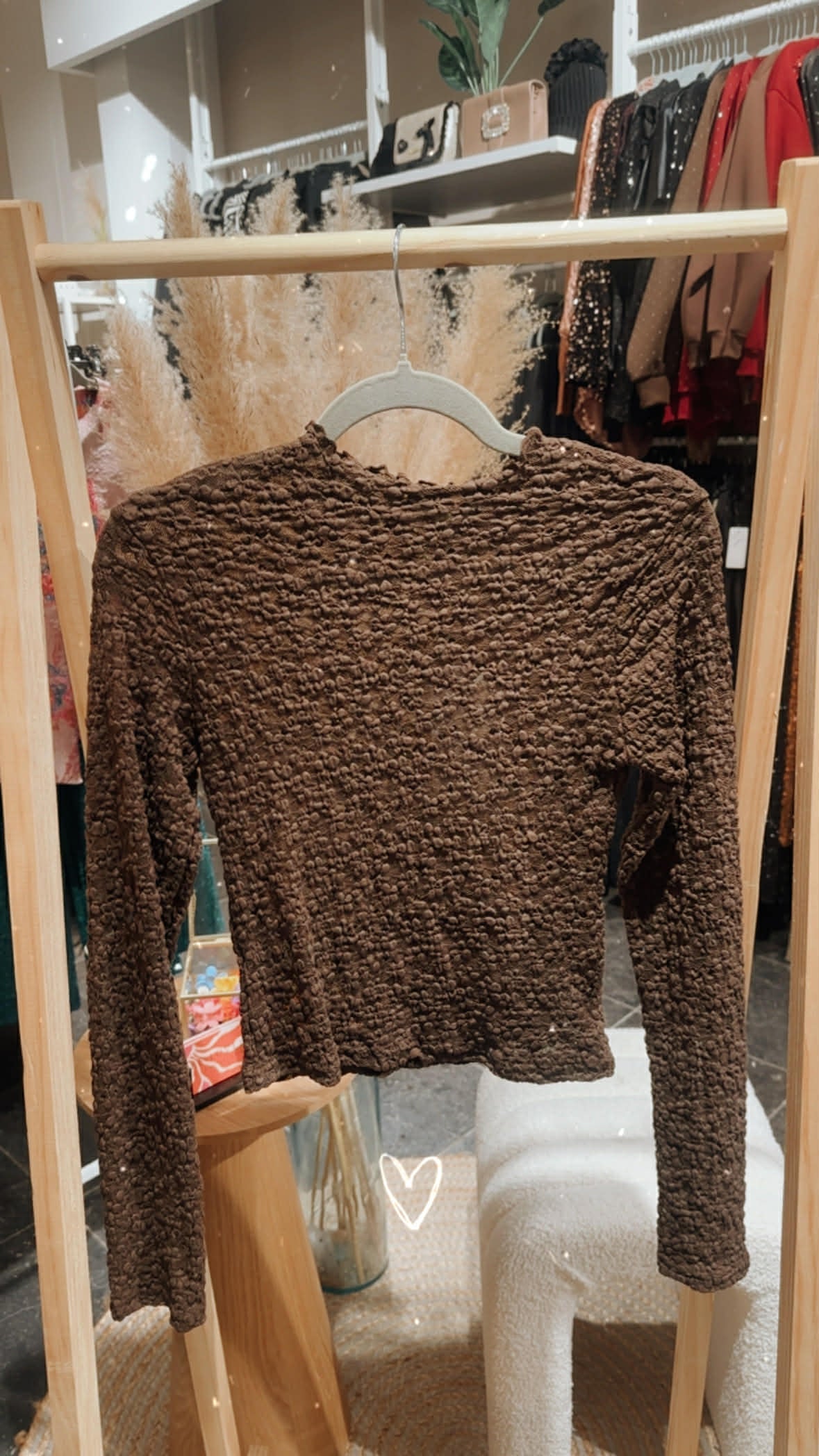 Bruine kanten longsleeve