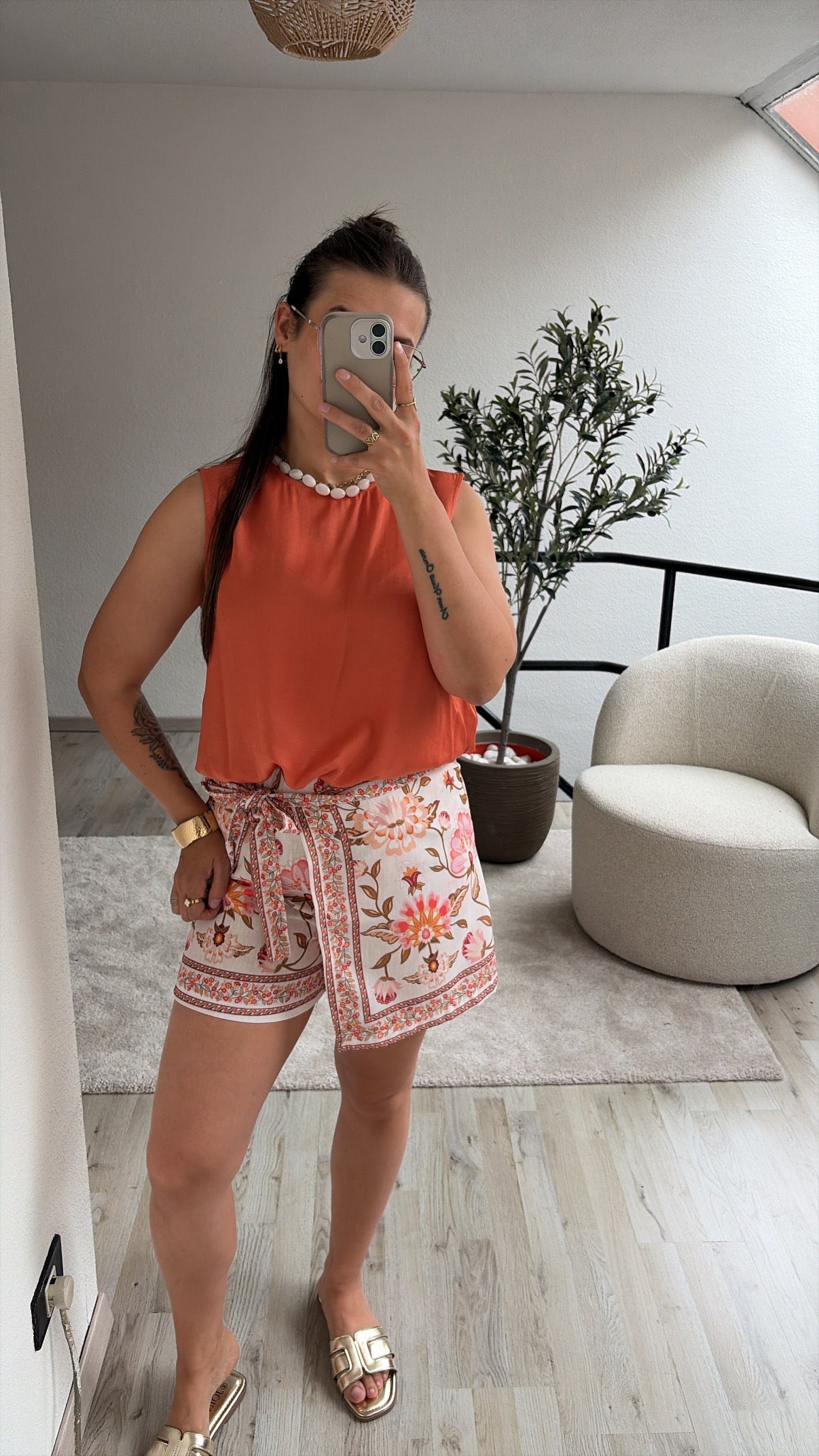 ORANJE TOP SATIJN