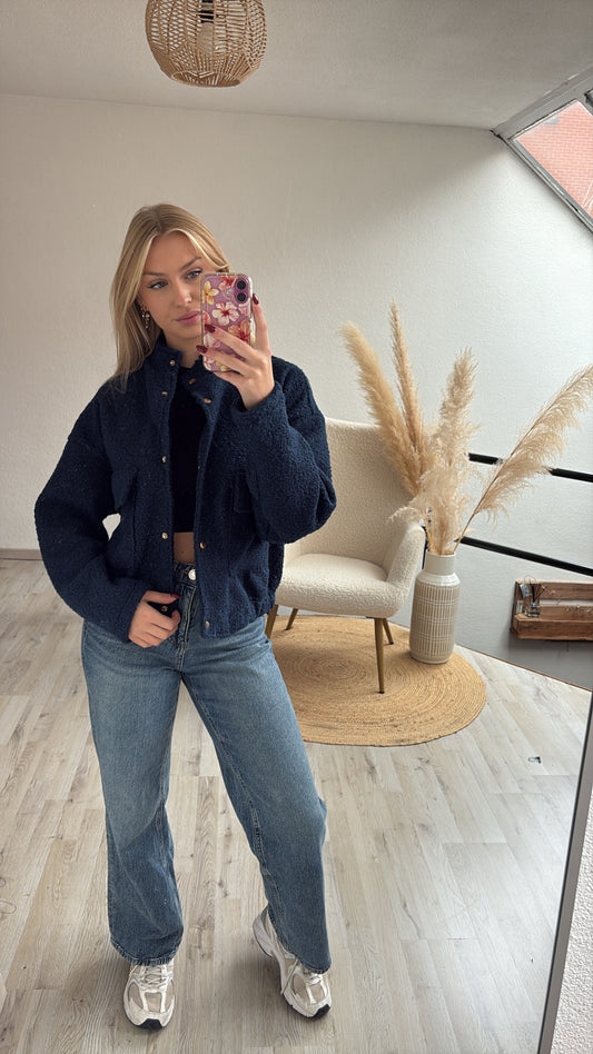 Bomberjas teddy blauw