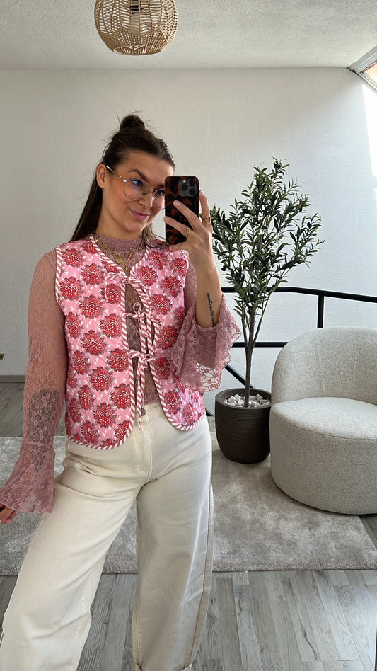 GILET PRINT ROZE
