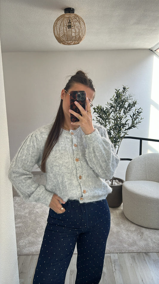 GRIJZE KNITTED VEST