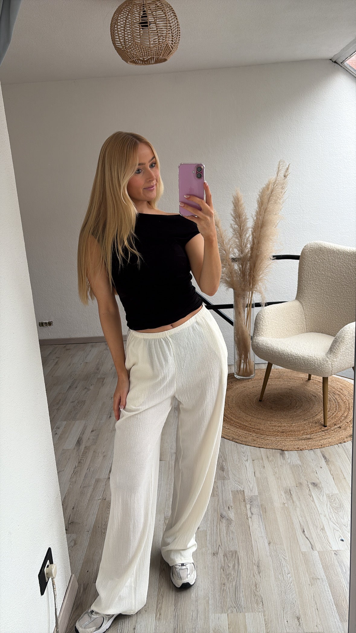 Witte losse broek